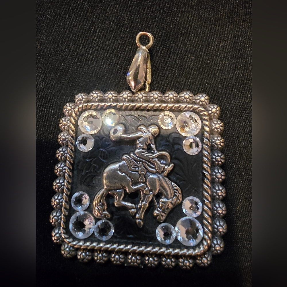 Bucking Horse Crystal Pendant